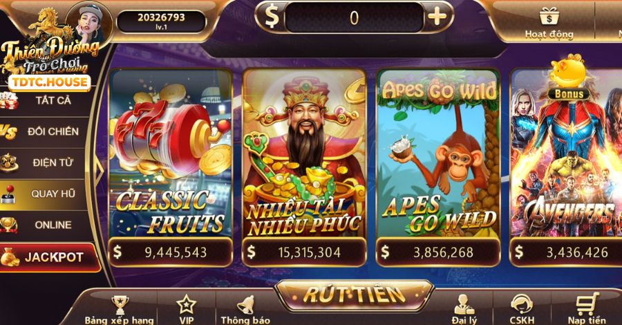 Máy đánh bạc wi88 với nhiều chủ đề và jackpot lớn